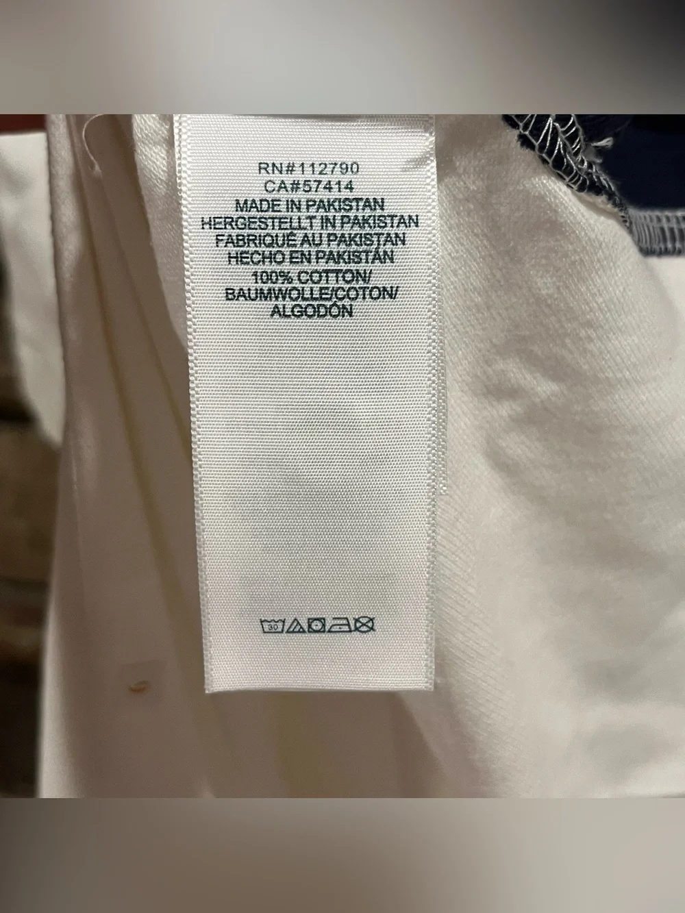 True Religion 100% Cotton White Gusset Polo with Navy Trim